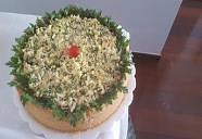 Torta salgada gratinada com ervas